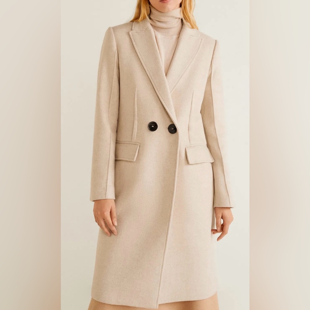 Mango Off-White Women's Coat